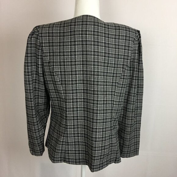 Vintage Good Times Black Plaid Pearl Button Blouse - Picture 5 of 8